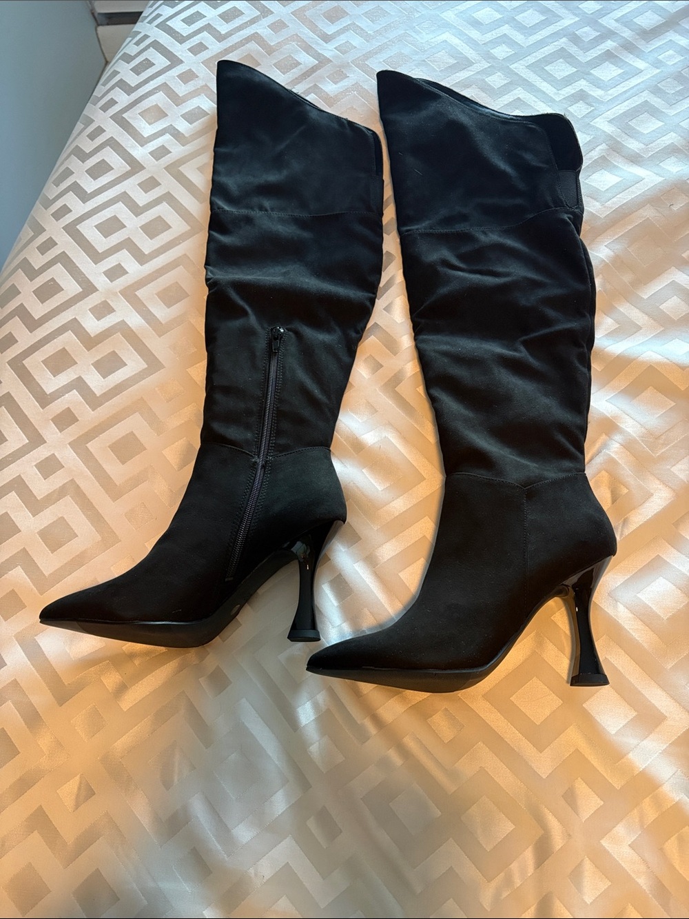 Bar III Black Over-the-Knee Pointed-Toe Stiletto Boots